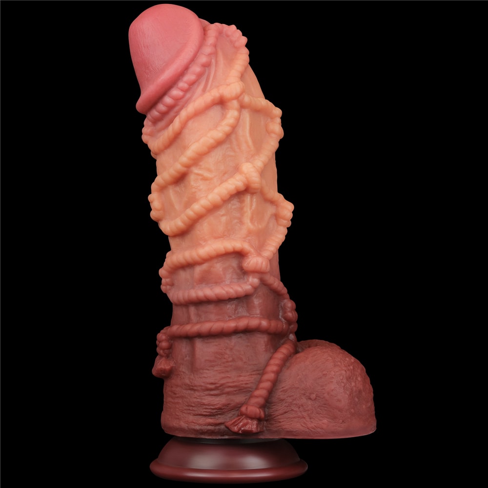 Prótese Peniana Realística em TPE com Corda, Escroto e Ventosa Poderosa - LoveToy | 21,5 x 7,3 cm - 2