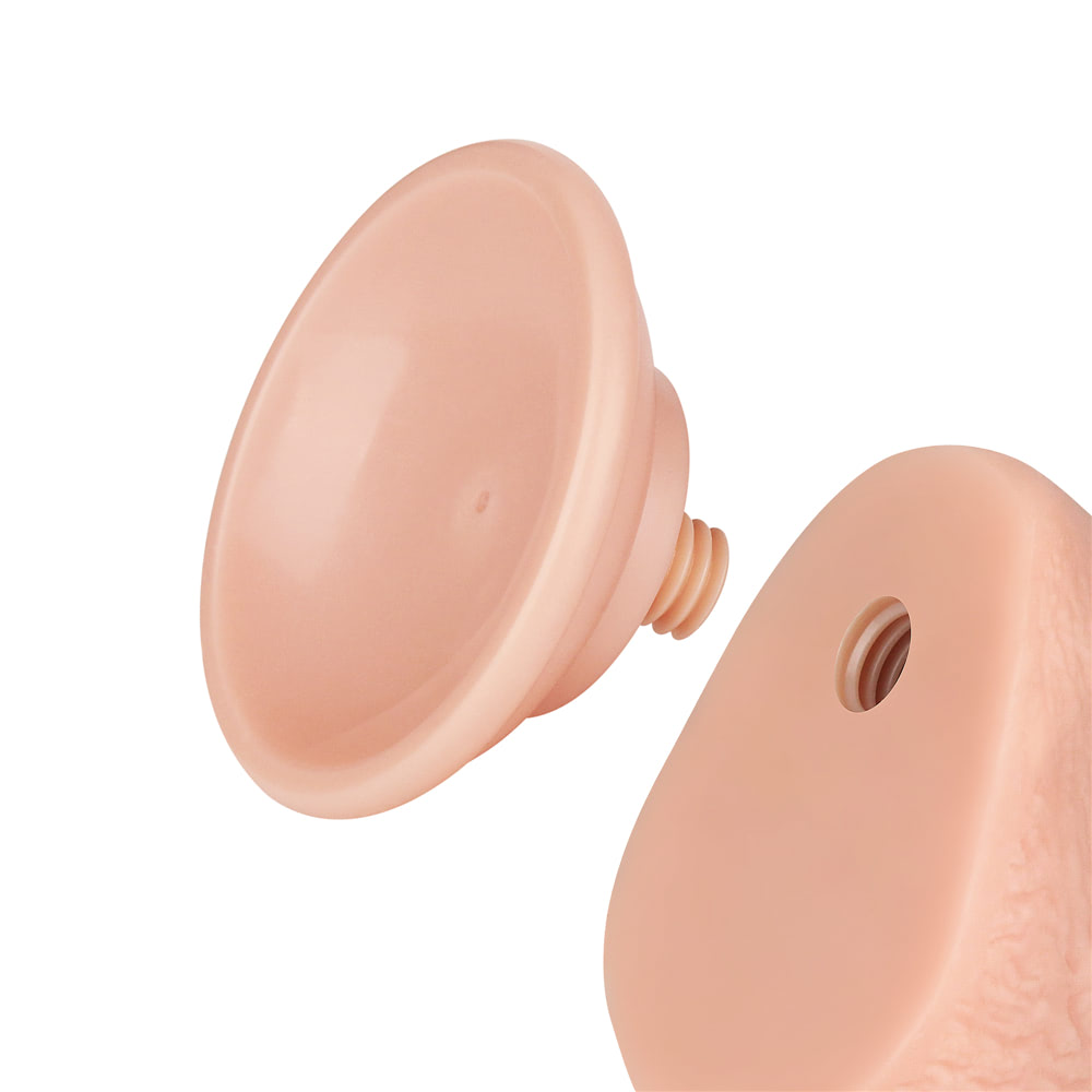 Prótese Peniana Curvada em TPE com Escroto, Vertebra e Ventosa Removível - Lovetoy Sliding-Slin Dong 7.5'' | 13,5 x 3,4 cm | Disponível em 3 Cores - 7