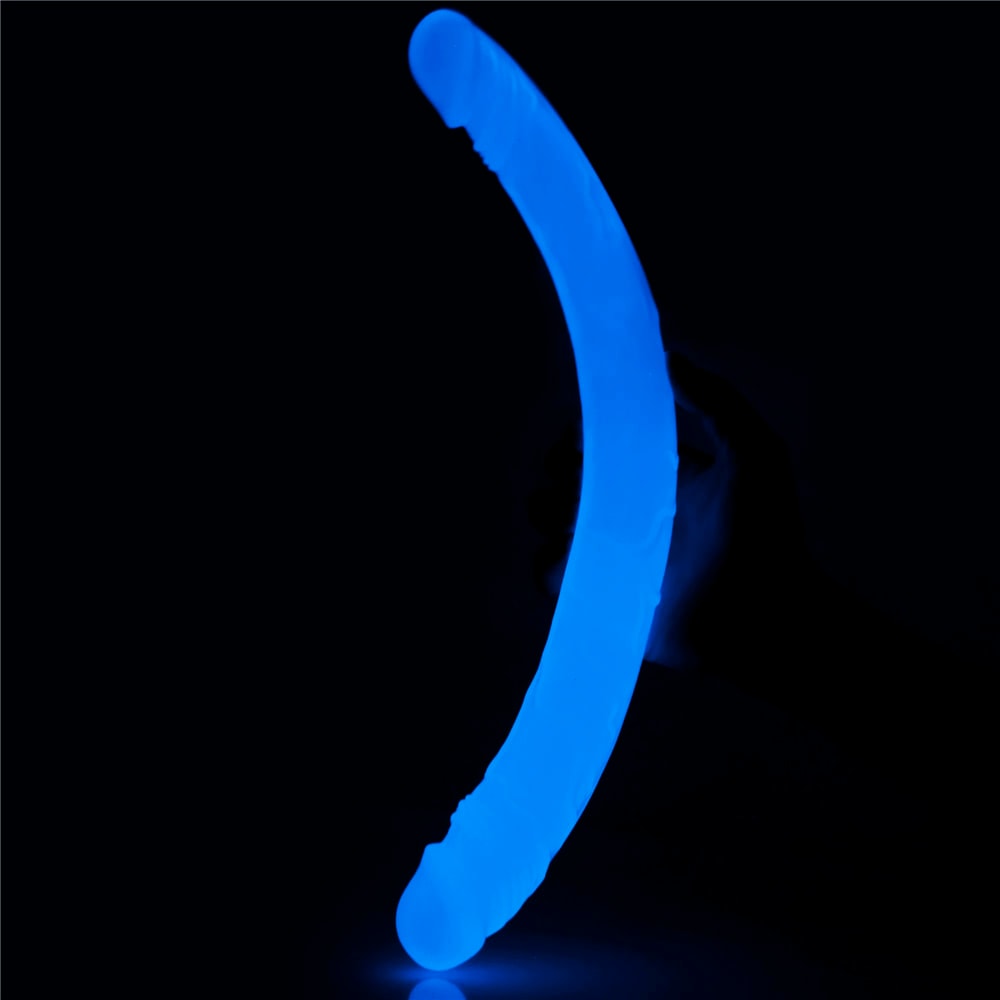 Prótese Peniana Dupla em TPE Fosforescente - Lovetoy Lumino Play Double Dildo 14.5'' | 37 x 3,6 cm - 4