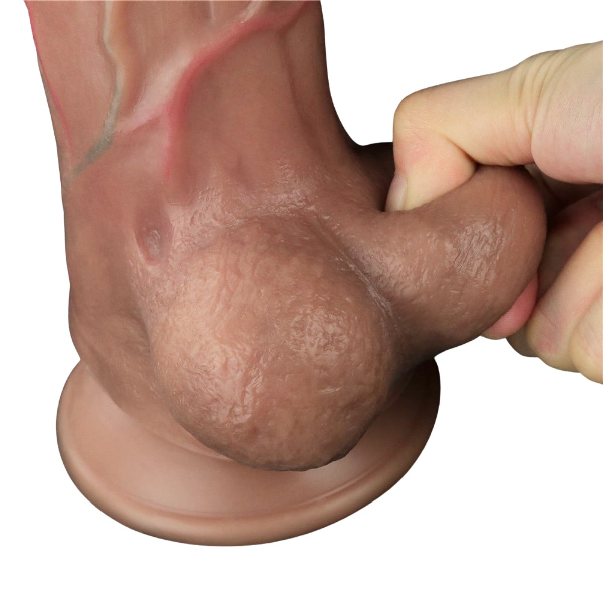 Prótese Peniana Gigante Ultra Realística com Veias nas Cores Naturais, Glande Definida, Escroto e Ventosa - Lovetoy Dual Layered 11.5" | 23 x 5,4 cm - 6