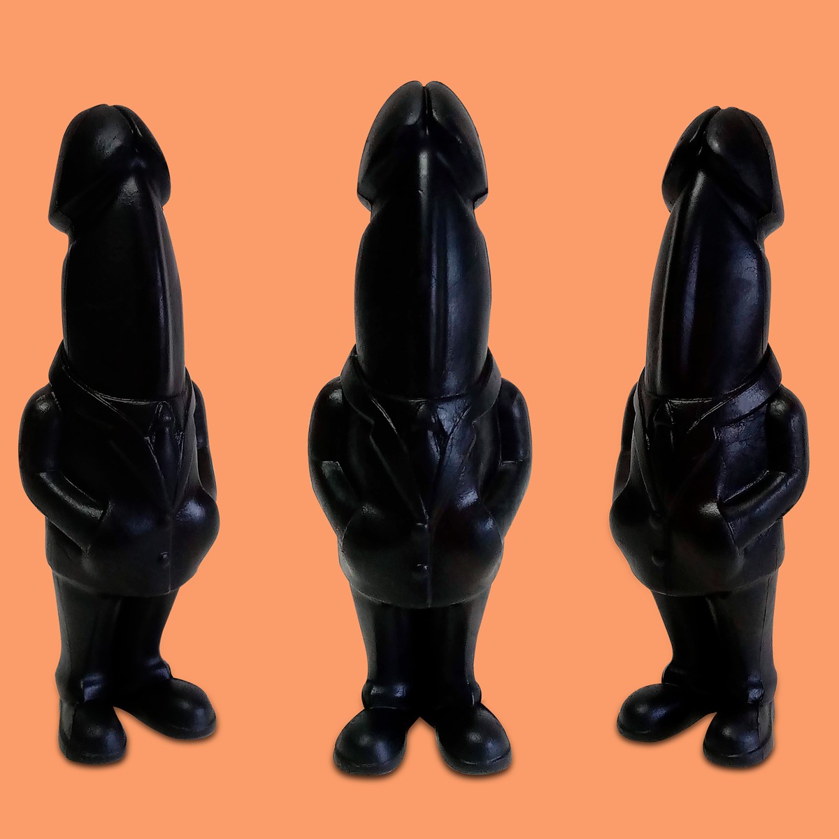Prótese Peniana com Glande, Terno, Pernas e Pezinhos - Diversão ao Cubo ExecuPinto | 17,5 x 4,5 cm | Disponível em 4 Cores - 2