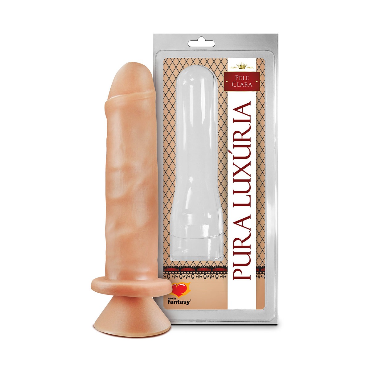 Prótese Peniana Realística com Corpo Liso, Prepúcio e Base em Ventosa - Sexy Fantasy Pura Luxúria | 16 x 3,7 cm - 1