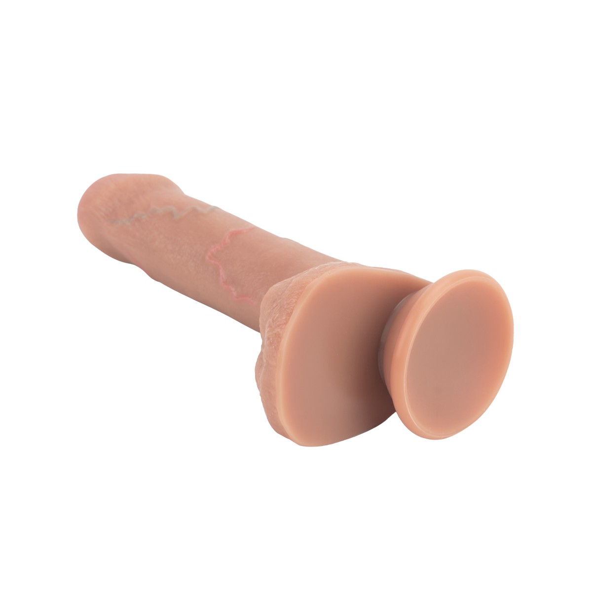 Prótese Peniana Realística com Glande Parcialmente Coberta pelo Prepúcio, Escroto e Ventosa - LoveToy Dual Layered Platinum Silicone Cock 8" | 16 x 3,7 cm - 7