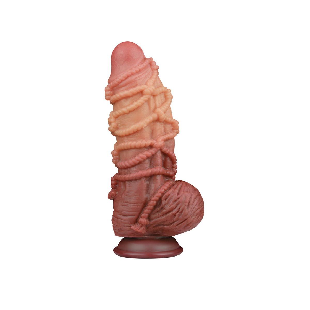 Prótese Peniana Realística em Silicone com Corda, Glande, Escroto e Ventosa - LoveToy 9.5" | 16 x 7,6 cm - 9