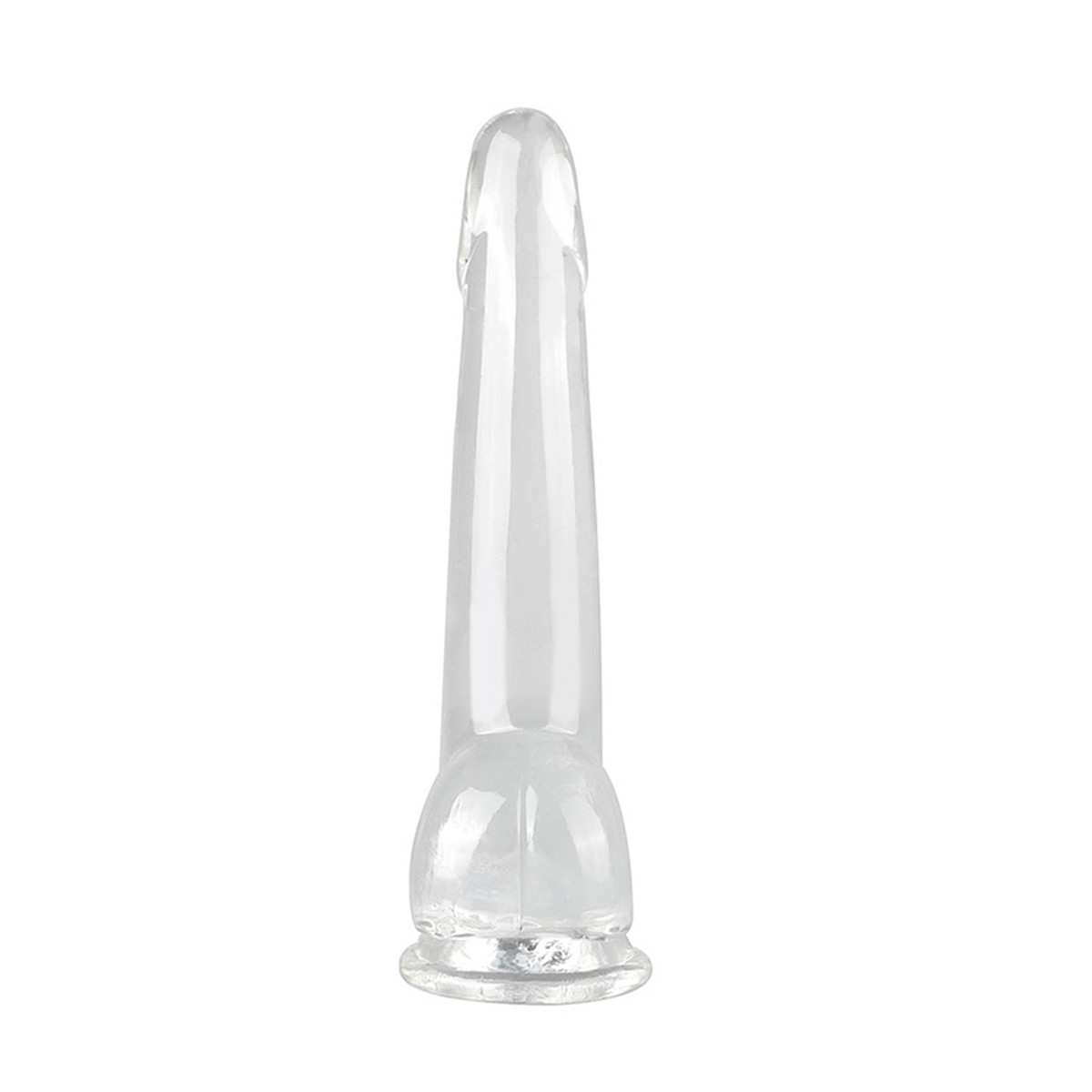 Prótese Peniana Realística Transparente com Corpo Liso, Glande, Escroto e Ventosa - 3R Import | 19,5 x 5,5 cm - 3