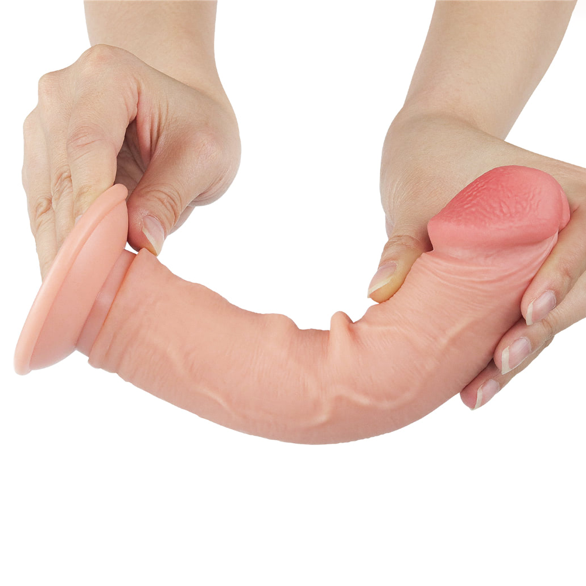 Prótese Peniana em TPE com Glande Definida, Vertebra e Ventosa Removível - LoveToy Sliding-Slin Dong 8.0" | 18 x 3,8 cm | Disponível em 3 Cores - 6