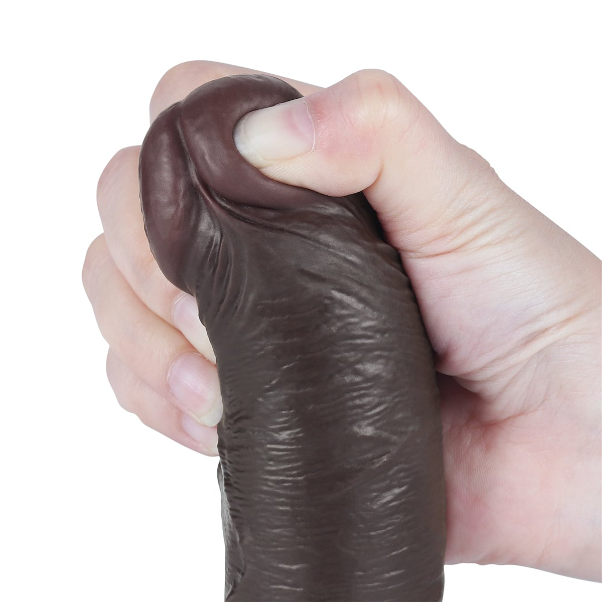Prótese Peniana em TPE com Glande Definida, Vertebra e Ventosa Removível - LoveToy Sliding-Slin Dong 8.0" | 18 x 3,8 cm | Disponível em 3 Cores - 12