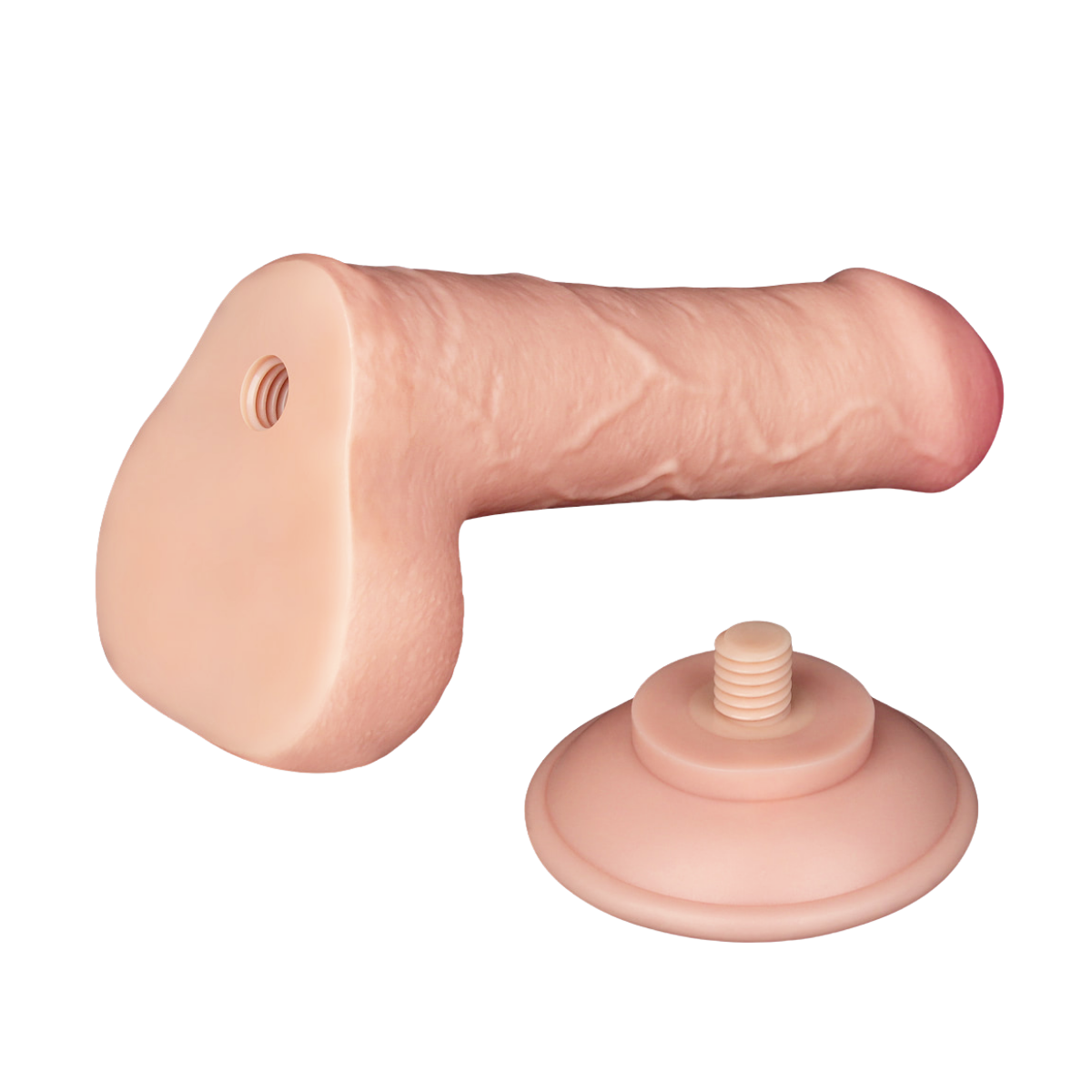 Prótese Peniana Com Escroto em TPE com Prepúcio, Vertebra e Ventosa Removível - LoveToy Sliding-Slin Dong 7.0'' | 12,5 x 3,4 cm | Disponível em 3 Cores - 12