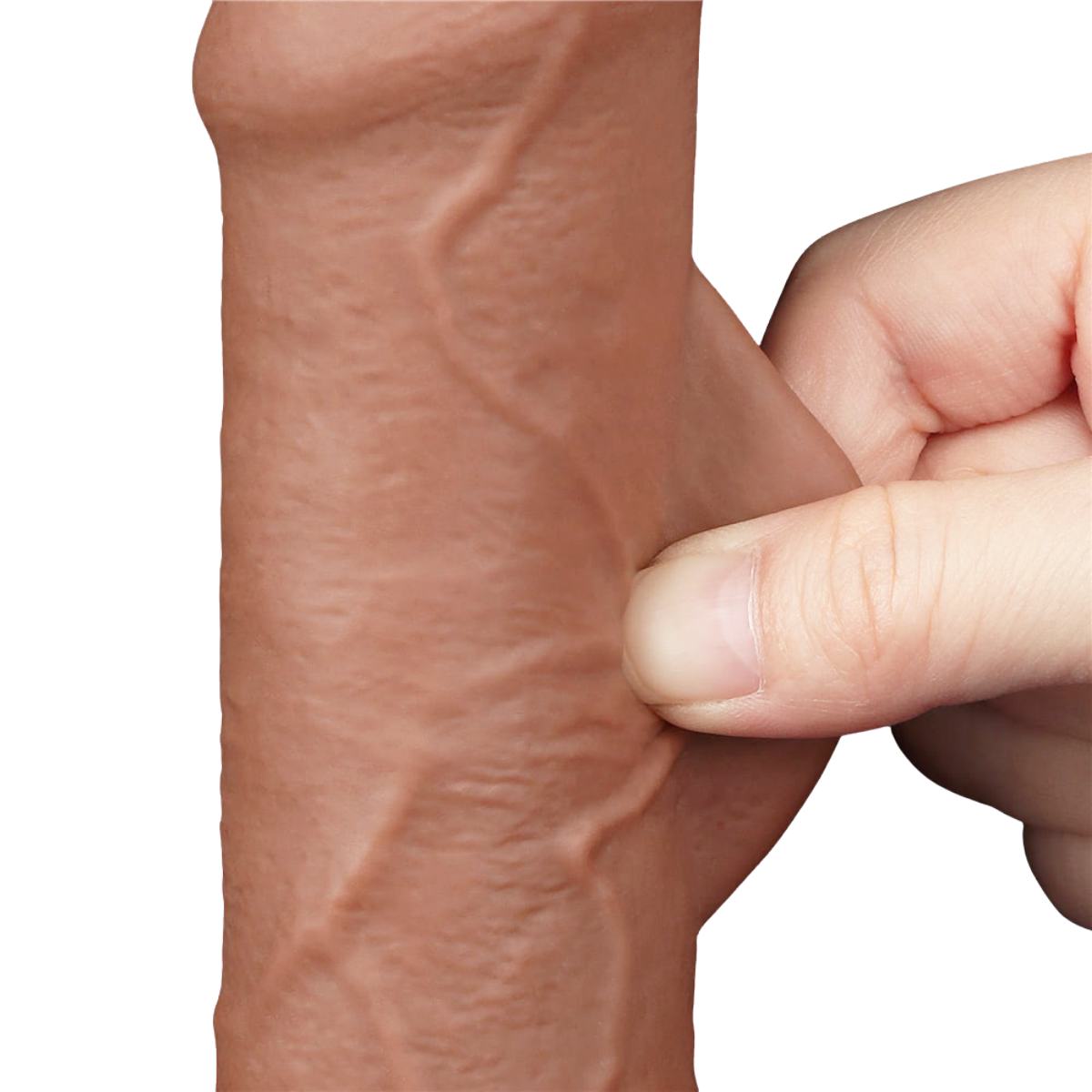 Prótese Peniana Com Escroto em TPE com Prepúcio, Vertebra e Ventosa Removível - LoveToy Sliding-Slin Dong 7.0'' | 12,5 x 3,4 cm | Disponível em 3 Cores - 16
