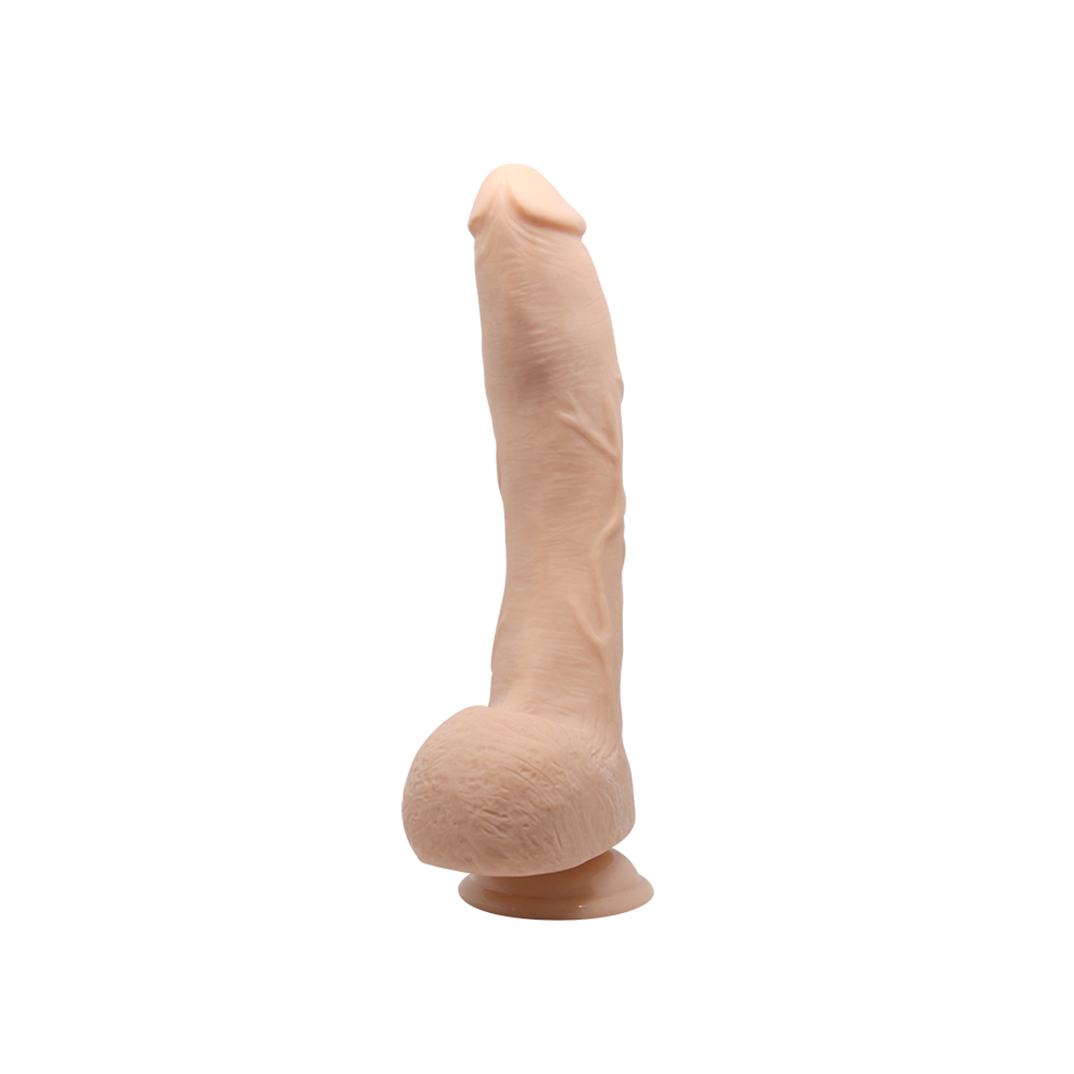 Prótese Peniana Realística em TPR Curvada com Veias Salientes, Escroto Delineado e Ventosa - LyBaile Beautiful Jack 10.6" | 20,5 x 5,2 cm - 3