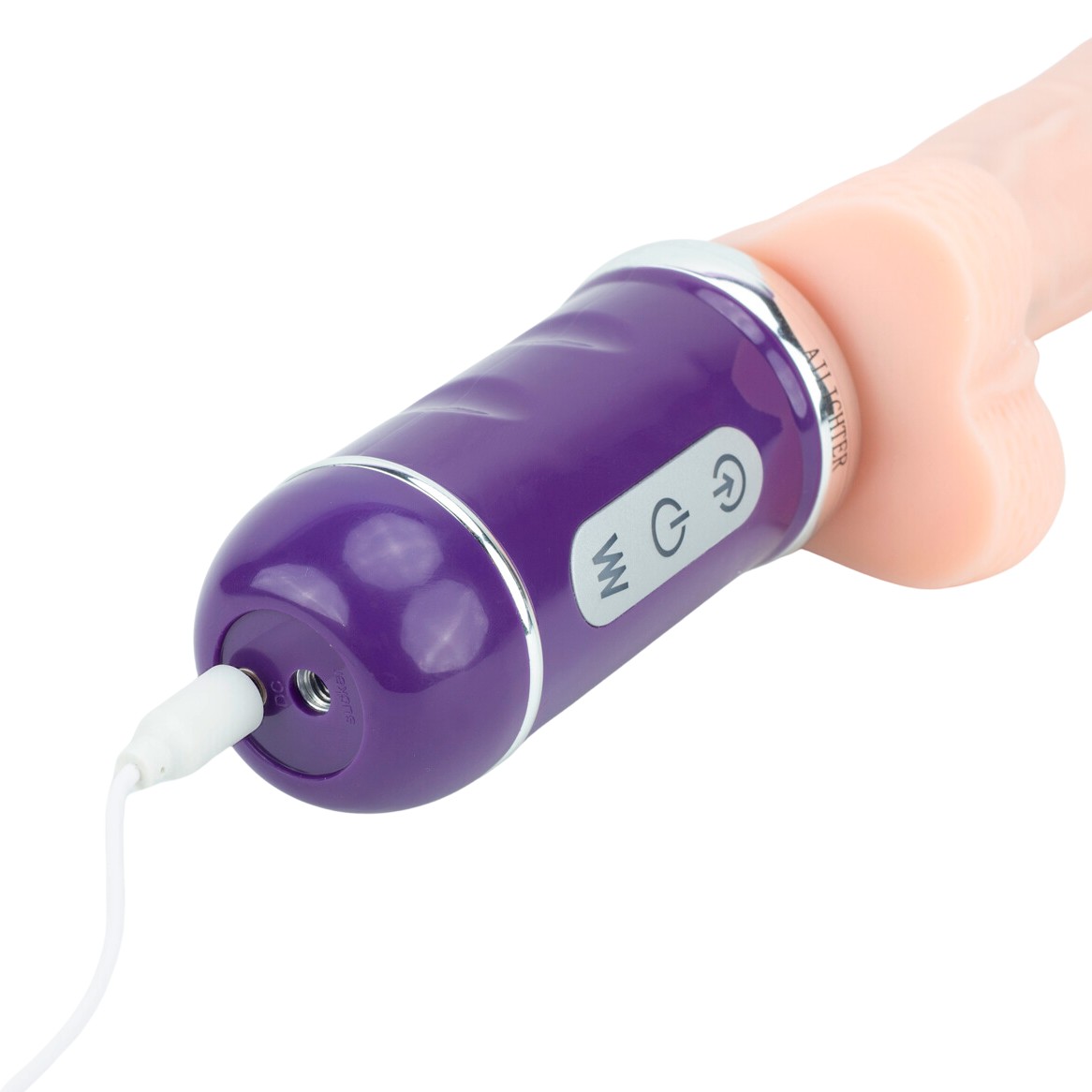 Prótese Realística Recarregável com Pele Beliscável, Função Vai e Vem, 10 Modos de Vibração e 3 Velocidades - Ailighter Telescopic Lover II | 16,5 x 3,7 cm - 4