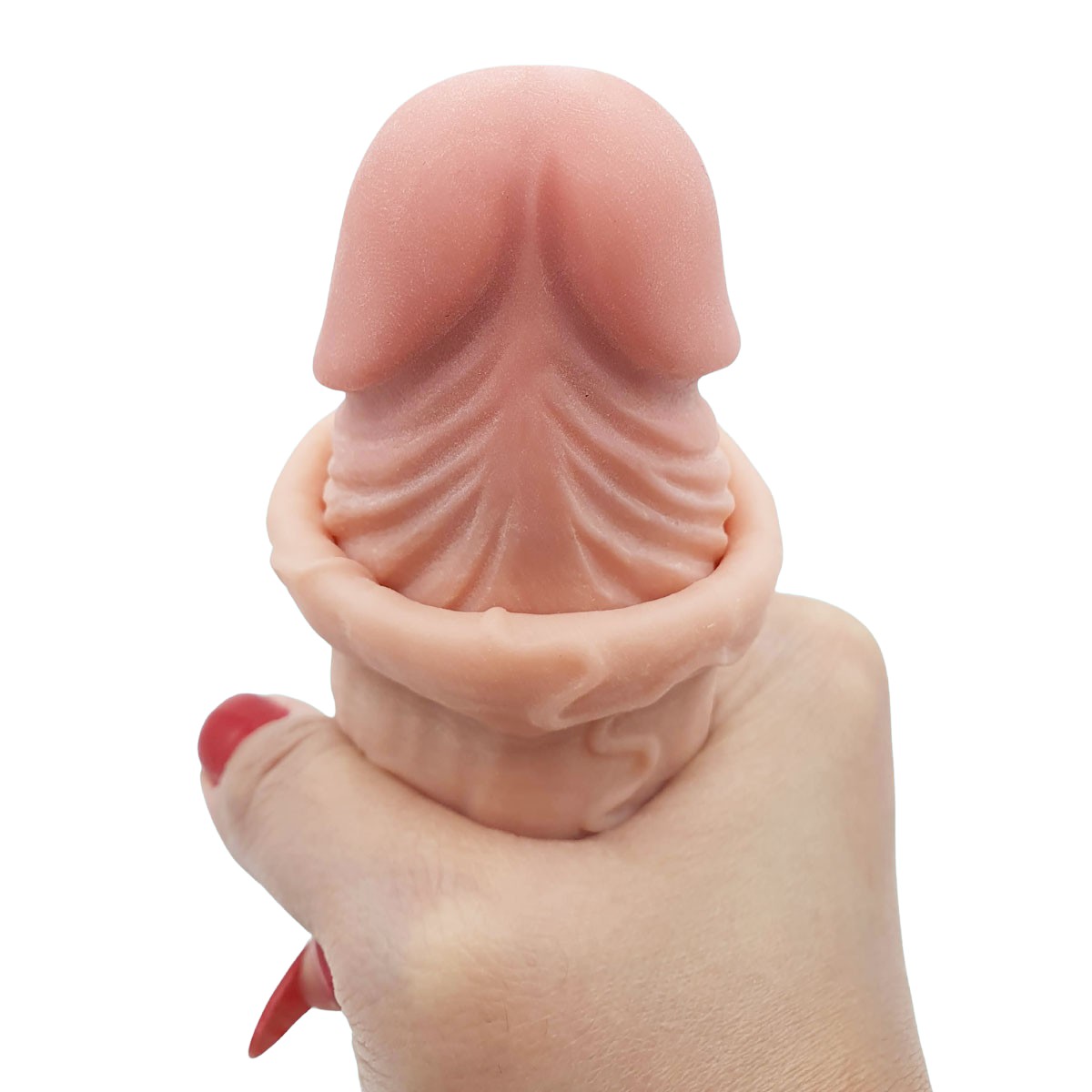 Prótese Peniana em TPE Super Realística com Dupla Camada e Vértebra, Glande, Veias Salientes, Escroto e Ventosa - Mr. Switch | 16 x 4,5 cm - 5