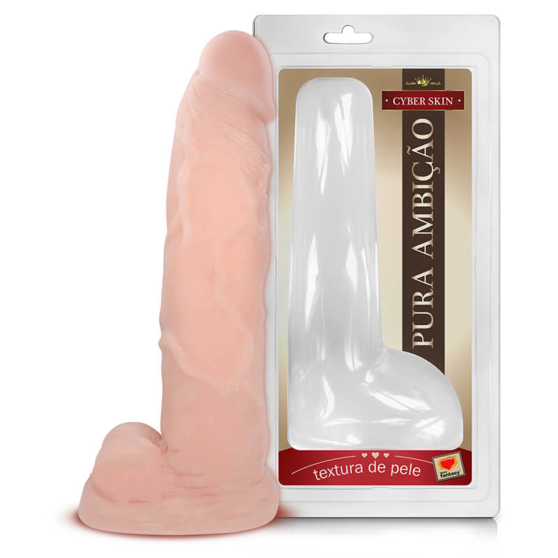 Prótese de Pênis em Cyberskin com Escroto e Veias e Resistente à Água - Sexy Fantasy Pura Ambição | 23 x 6 cm - 3