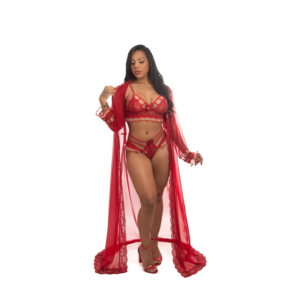 Robe Lauren em Tule e Renda - Amor & Sedução | Disponível em 3 Cores - 5