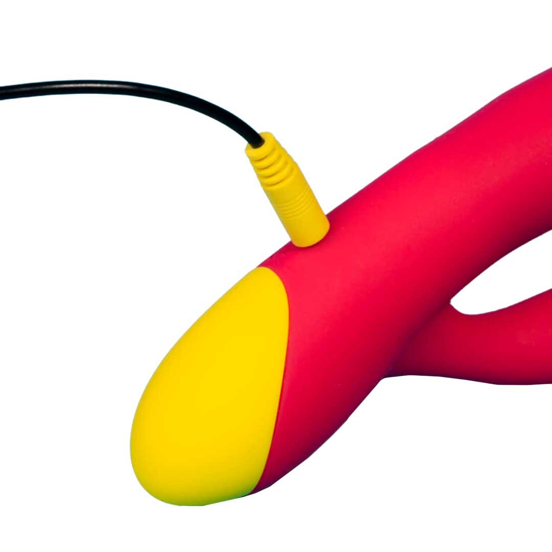 Vibrador Estimulador de Clítoris e Ponto G A Prova D'Água Feito em Silicone com 10 Modos de Vibração e Carregamento via USB - ROMP Jazz - 21,5 x 3,5 cm - 5