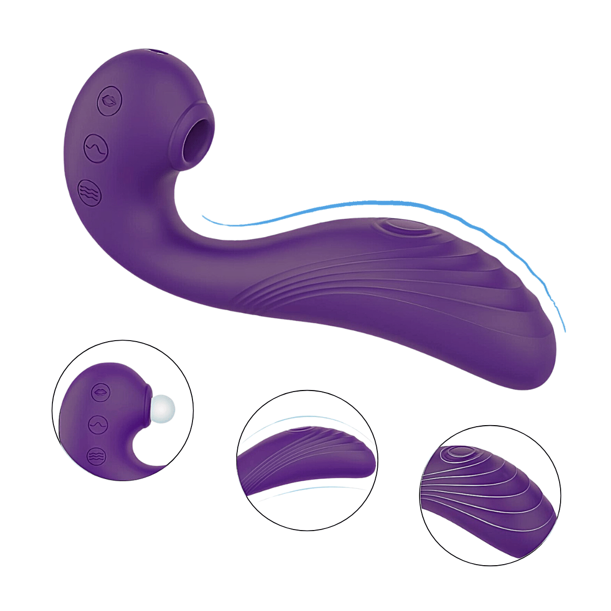 Vibrador de Ponto G com 10 Modos de Vibração e Estimulador de Clitóris com 5 Modos de Pulsação - S-Hande Angel's Wings | 12 x 3,4 cm | Disponível em 2 Cores - 7