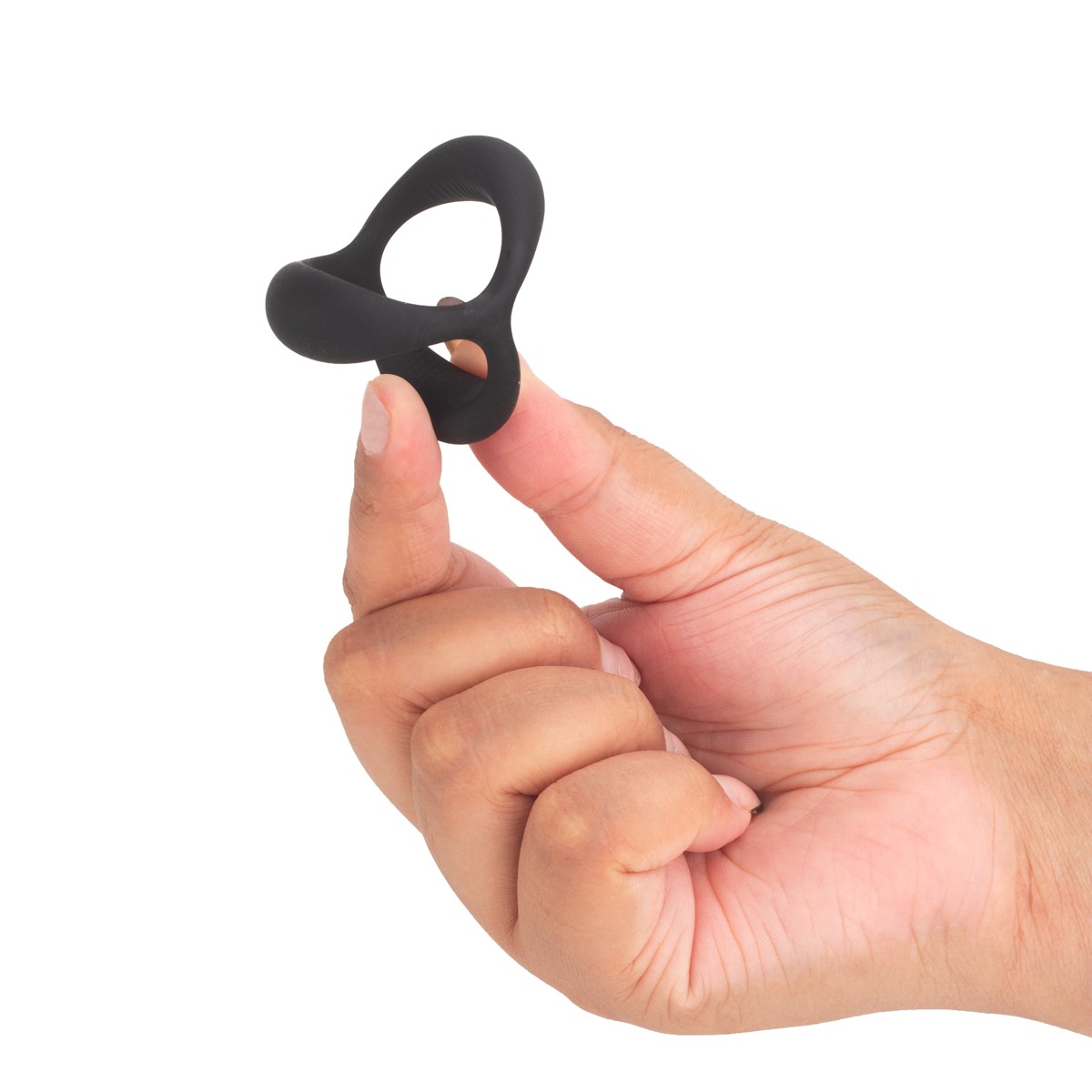 Anel Peniano Triplo em Silicone com Texturas Massageadoras - S-Hande Black Rider | 3,7 x 2,6 cm - 7