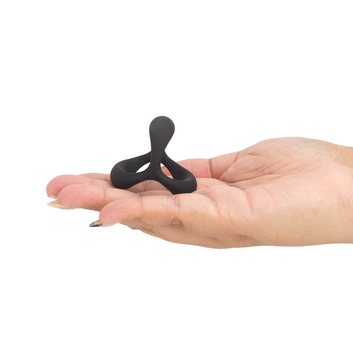 Anel Peniano Triplo em Silicone com Texturas Massageadoras - S-Hande Black Rider | 3,7 x 2,6 cm - 8