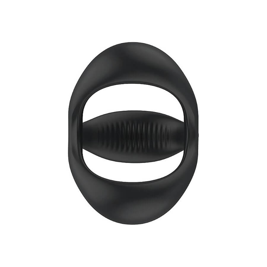 Anel Peniano Triplo em Silicone com Texturas Massageadoras - S-Hande Black Rider | 3,7 x 2,6 cm - 4