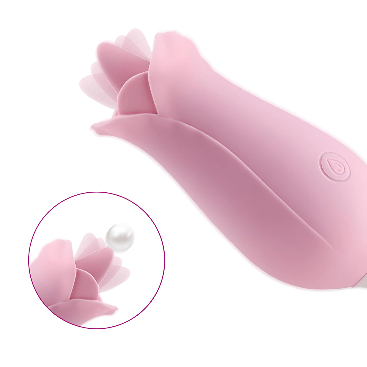 Bullet em Silicone no Formato de Rosa com Linguinha, 10 Modos de Vibração e Recarregável - S-Hande Dora | 16,2 x 4,4 cm - 4