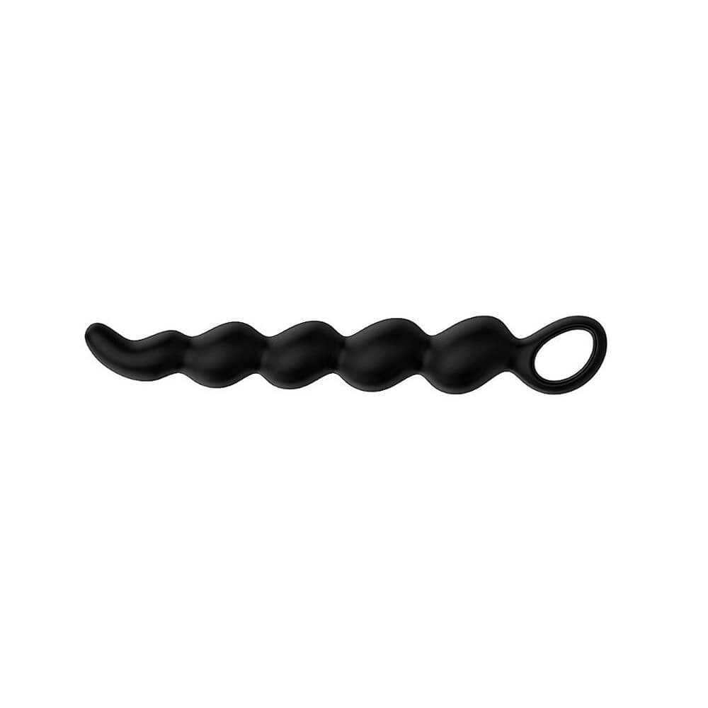 Plug Anal Escalonado em Silicone com Alça de Segurança e 5 Esferas de Tamanhos Gradativos - S-Hande Steve - 19 x 2,1 cm - 2