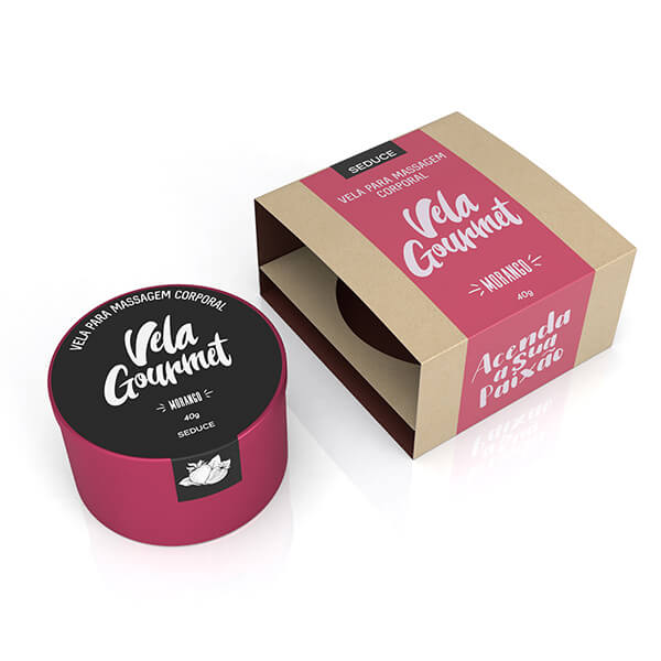 Vela Gourmet Para Massagem Corporal - Seduce - 40g | Aroma: Morango - 1