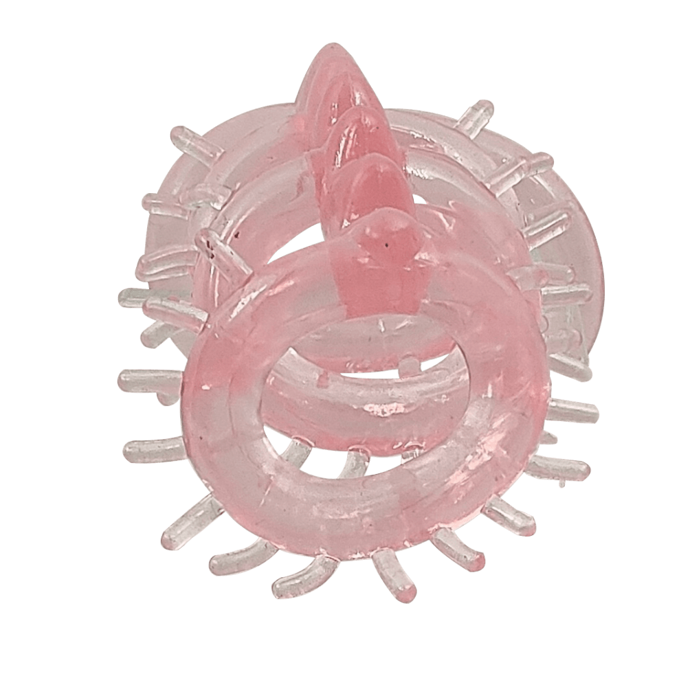 Anel Peniano Spike com 4 Argolas e Cerdas Massageadoras - Semo - 2