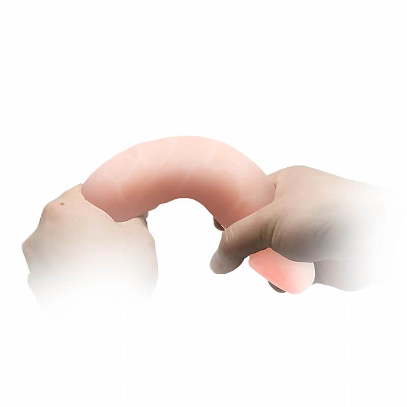 Sextoy - Prótese em Formato de Pênis em Cyberskin com Vértebra e Texturas - 15,3 x 3,1 cm - 5