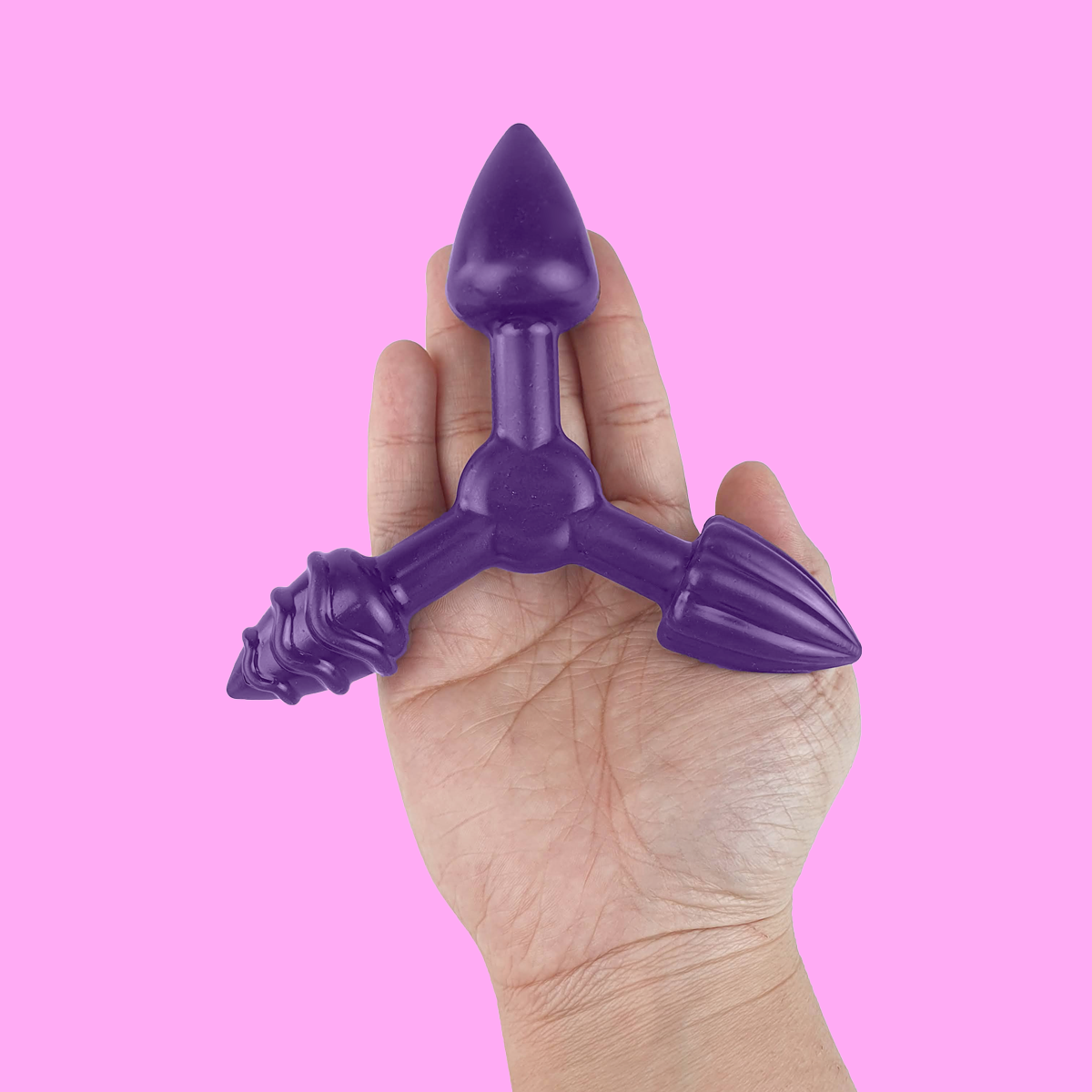 Plug Anal Triplo com Diferentes Tamanhos e Texturas - Sexy Fantasy | 4,5 x 3,1 cm - 6