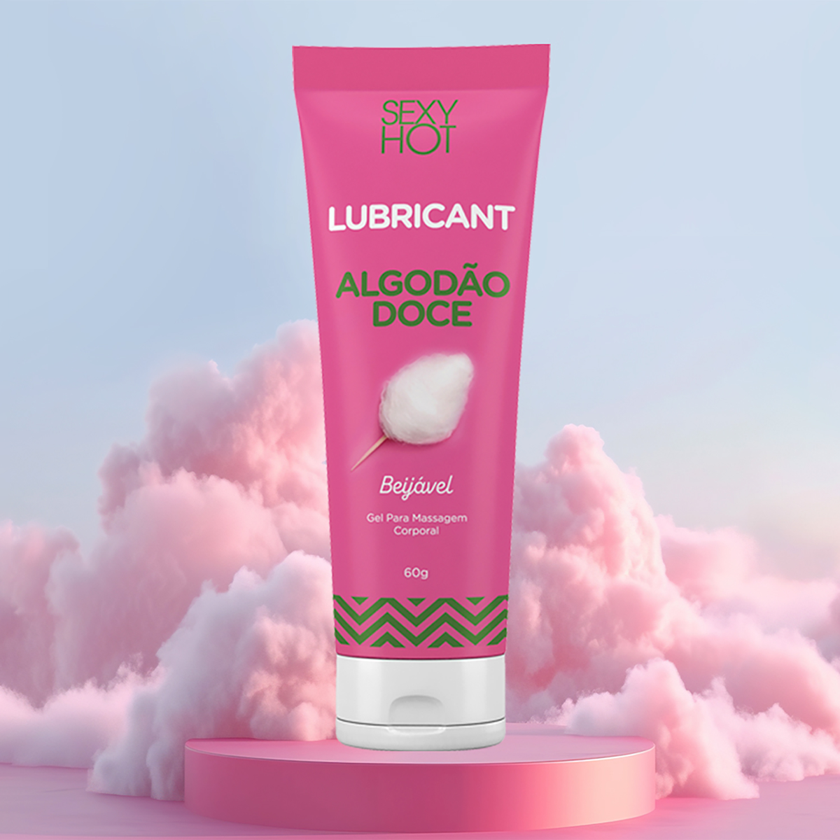Gel para Massagem Corporal Beijável - Sexy Hot Lubricant Algodão Doce | 60g - 1