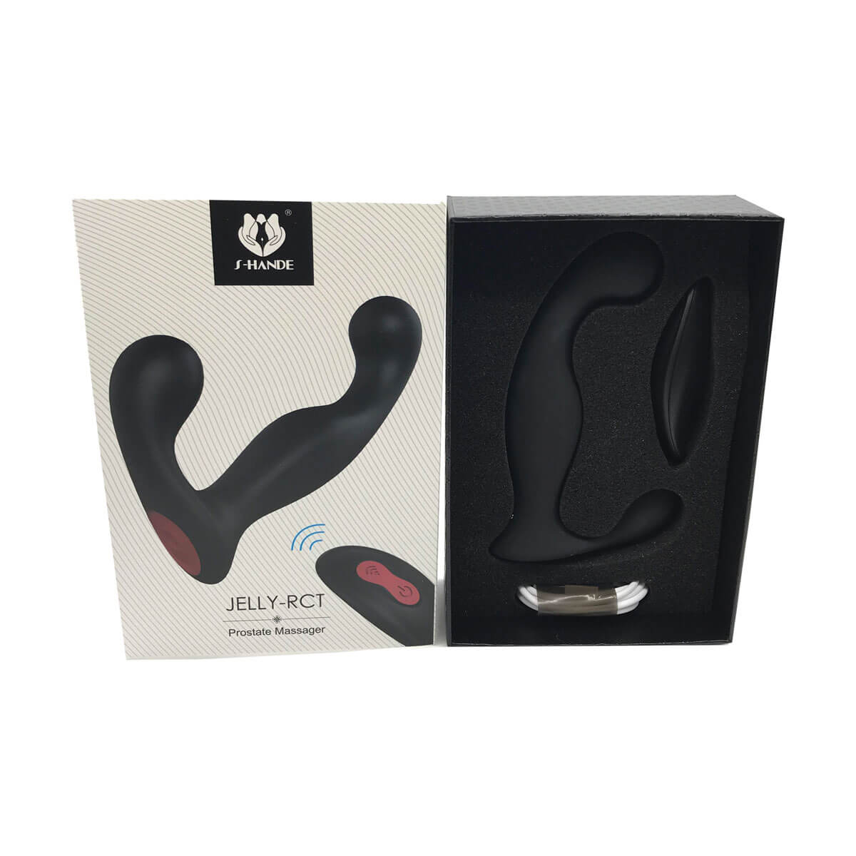 Estimulador de Próstata e Períneo com 9 Modos de Vibrações e Controle Remoto sem Fio - S-Hande Jelly-RCT - 13 x 2,8 cm - 1