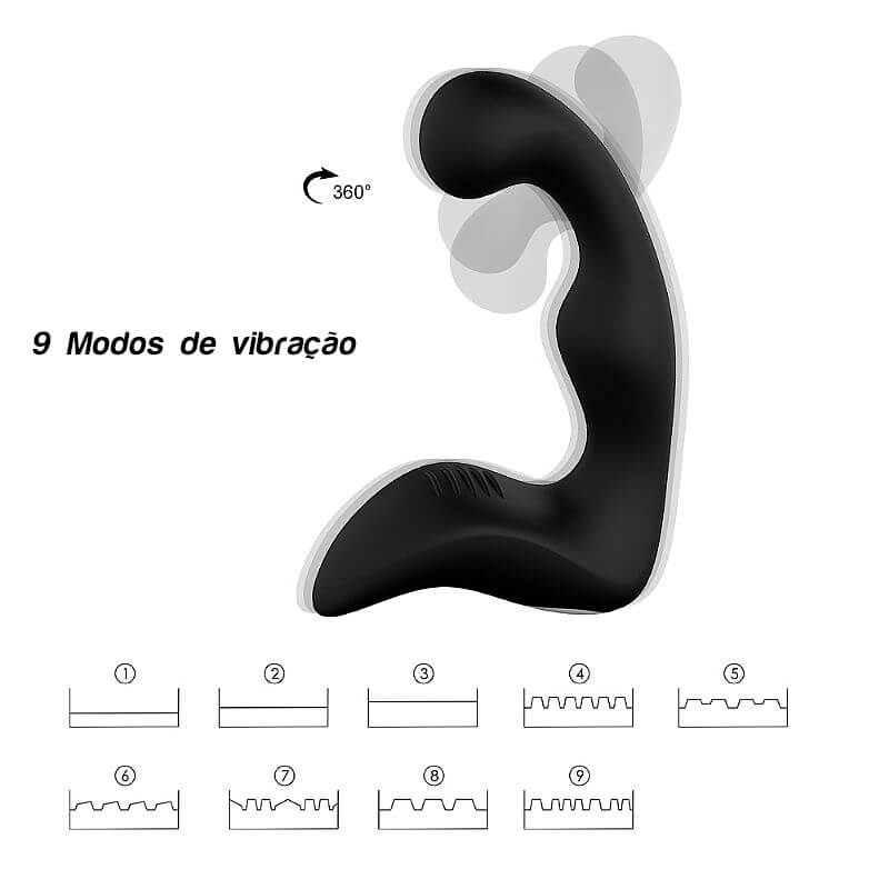 S-Hande Landy - Estimulador de Próstata e Períneo em Silicone com 9 Modos de Vibração - 14,3 x 3 cm - 4