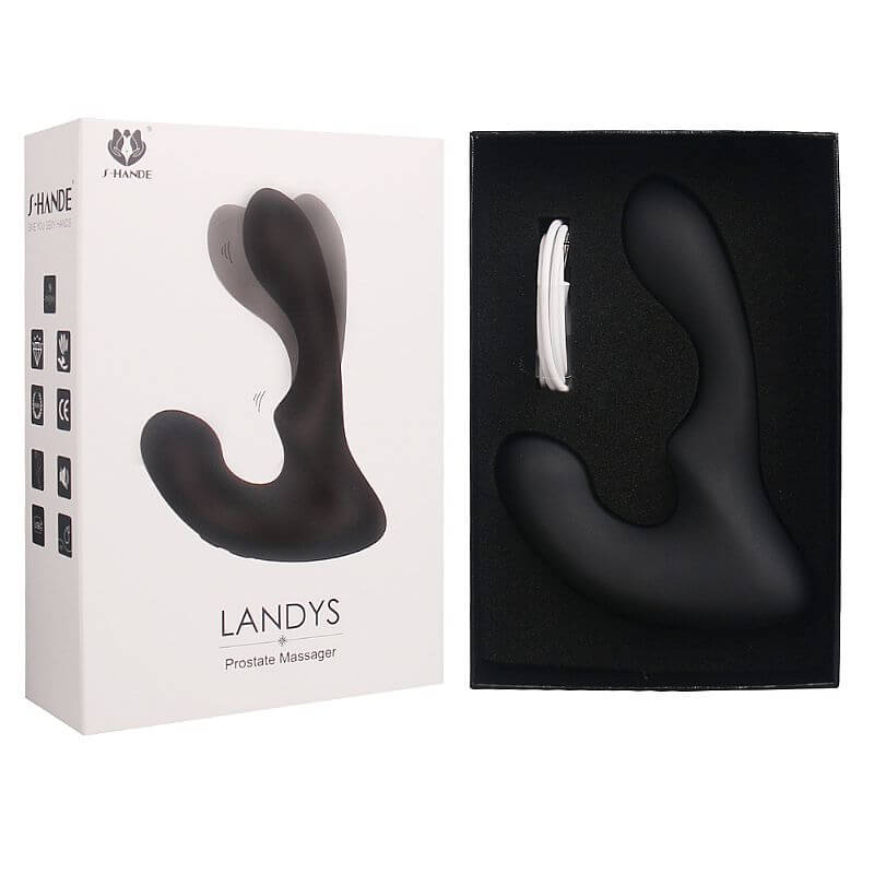Estimulador de Próstata e Períneo em Silicone com 9 Modos de Vibração e Movimentos - 10,3 x 3 cm | S-Hande Landys - 2