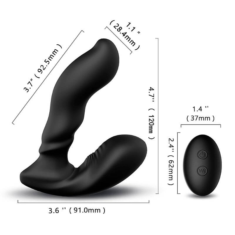 Estimulador de Próstata com 9 Modos de Vibrações, Movimento e Controle Remoto sem Fio - S-Hande Optimus-RCT  | 12,5 x 2,5 cm - 3