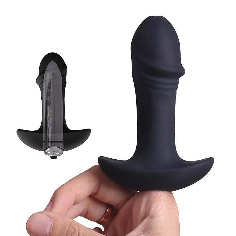 Plug Anal no Formato de Glande em Silicone e Bullet em ABS com Vibração Única - S-Hande StarArrow | 8 x 3 cm - 5