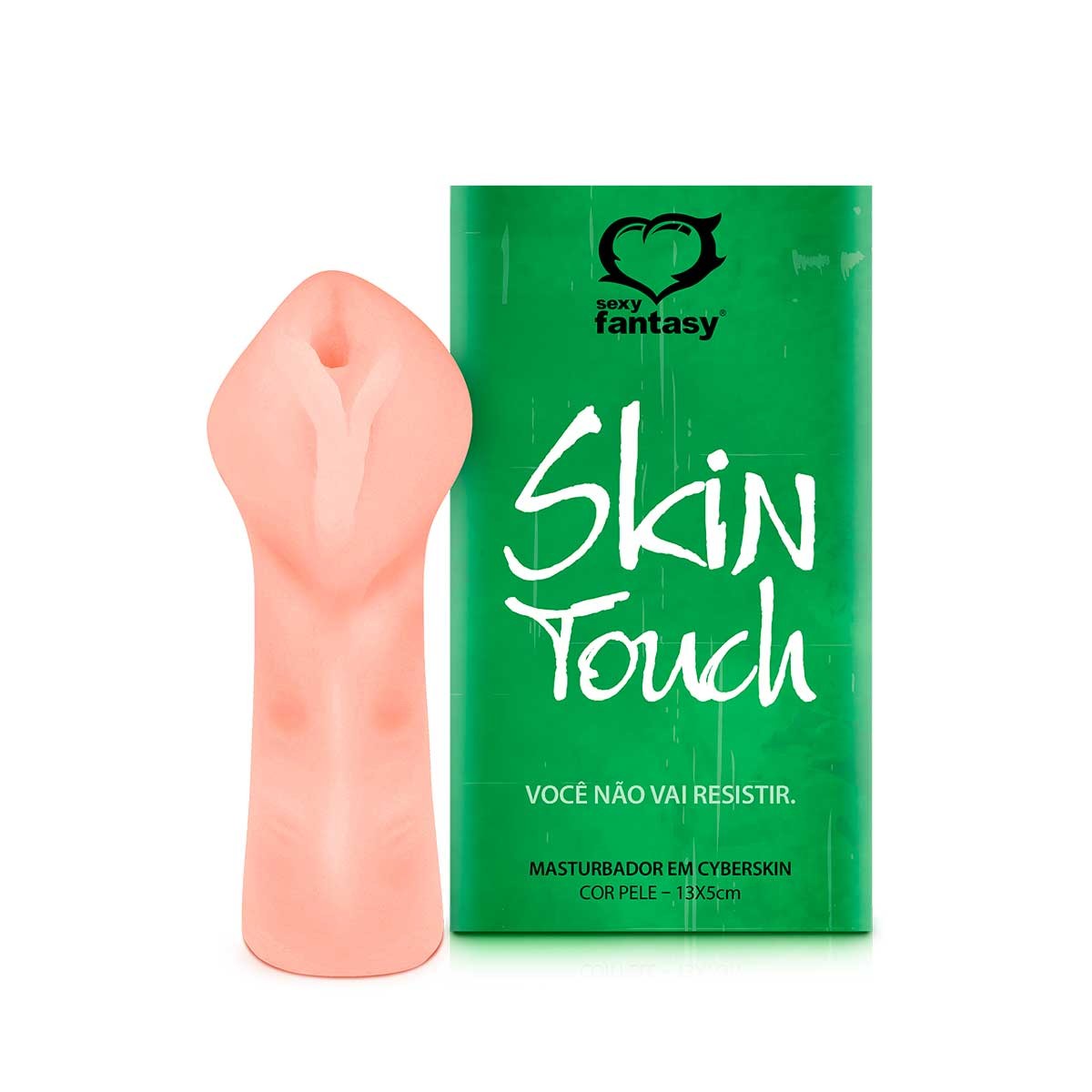 Masturbador em Cyberskin com Formato de Vagina com Texturas Internas - Sexy Fantasy Skin Touch | 13 x 4 cm - 2