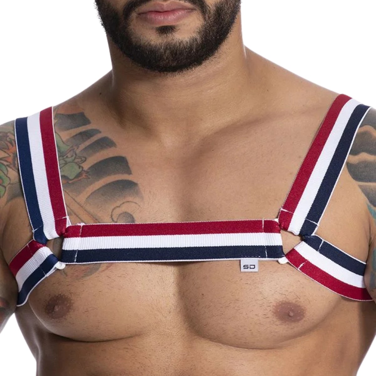 Arreio Harness Masculino em Elástico com Detalhes de Triângulo - Steves Designer | Disponível em 3 Cores - 3