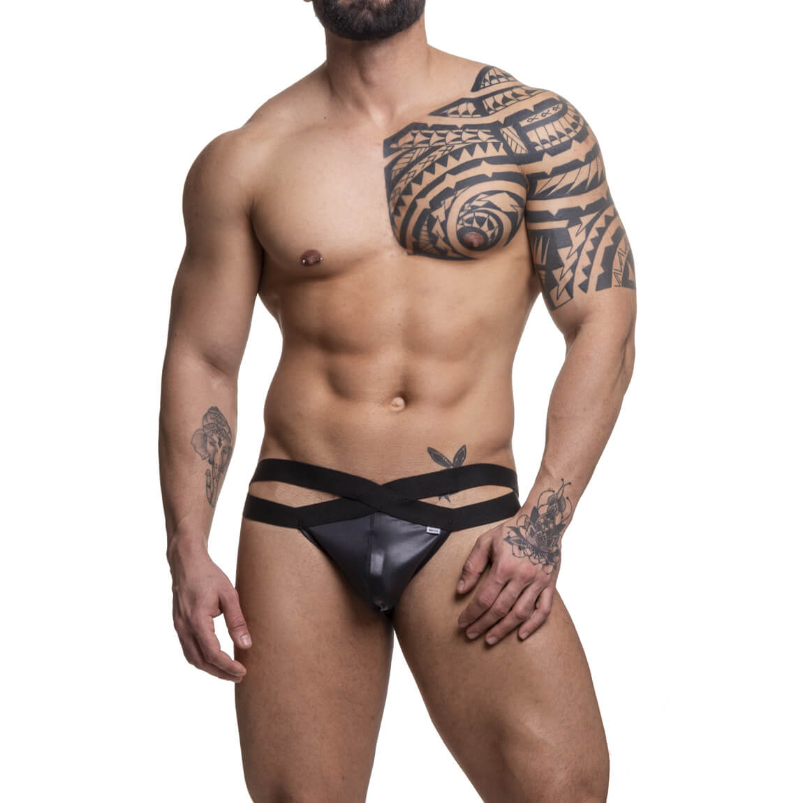Cueca JockStrap com Elástico Duplo Frontal Aberto - Steves Designer | Tamanho Único | Disponível em 3 Cores - 1