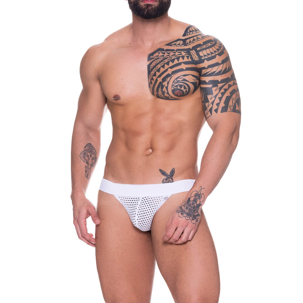 Cueca JockStrap Tapa Sexo em Arrastão - Steves Designer | Tamanho Único | Disponível em 3 Cores - 1