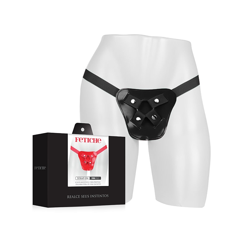 Cinta Peniana Ajustável com Jockstrap - Strap On Fetiche em Vinil Plus | Disponível em 2 Cores - 4