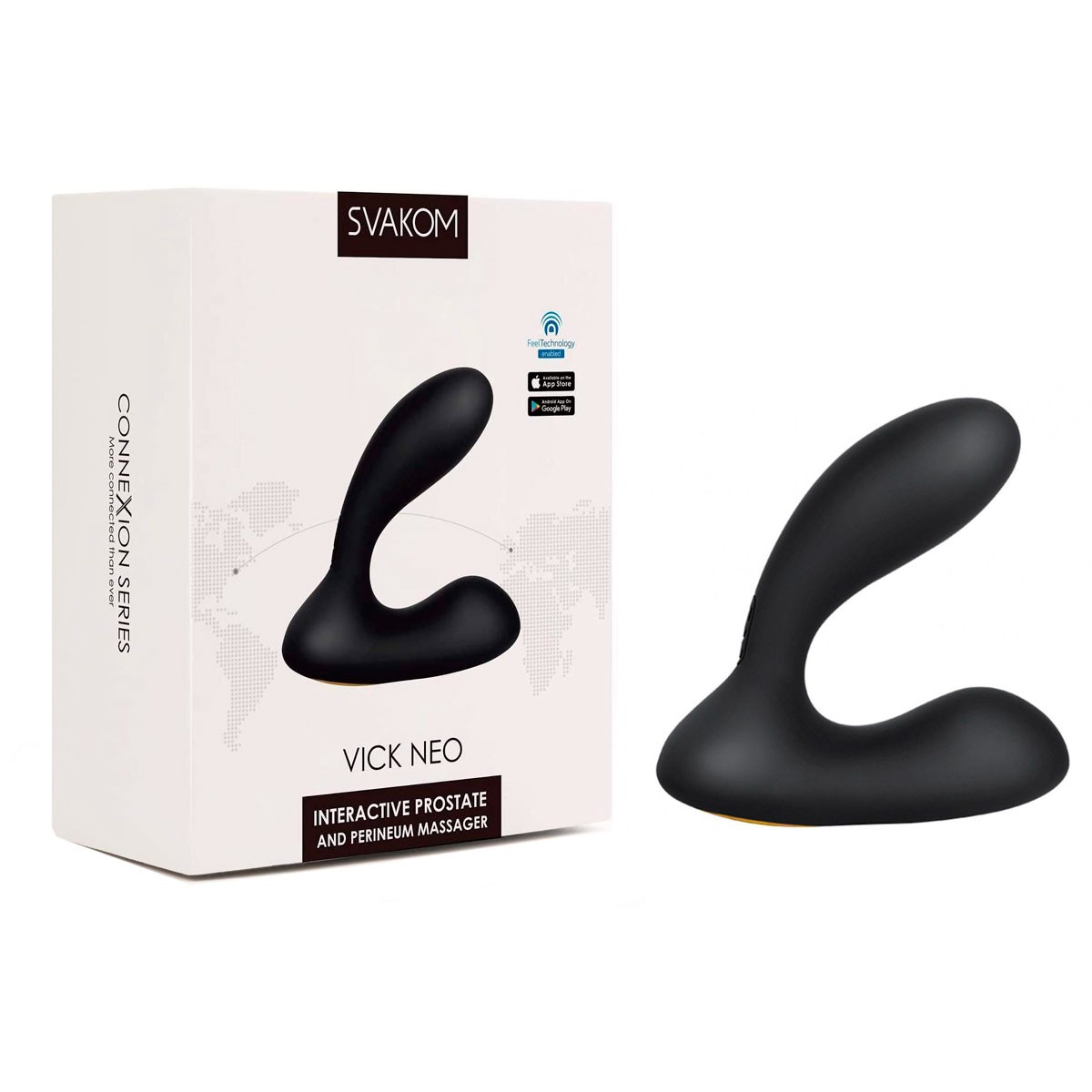 Massageador de Próstata Interativo Recarregável com 7 Modos de Vibração, 5 Intensidades e Aplicativo - Svakom Vick Neo | 7,5 x 2,8 cm - 2
