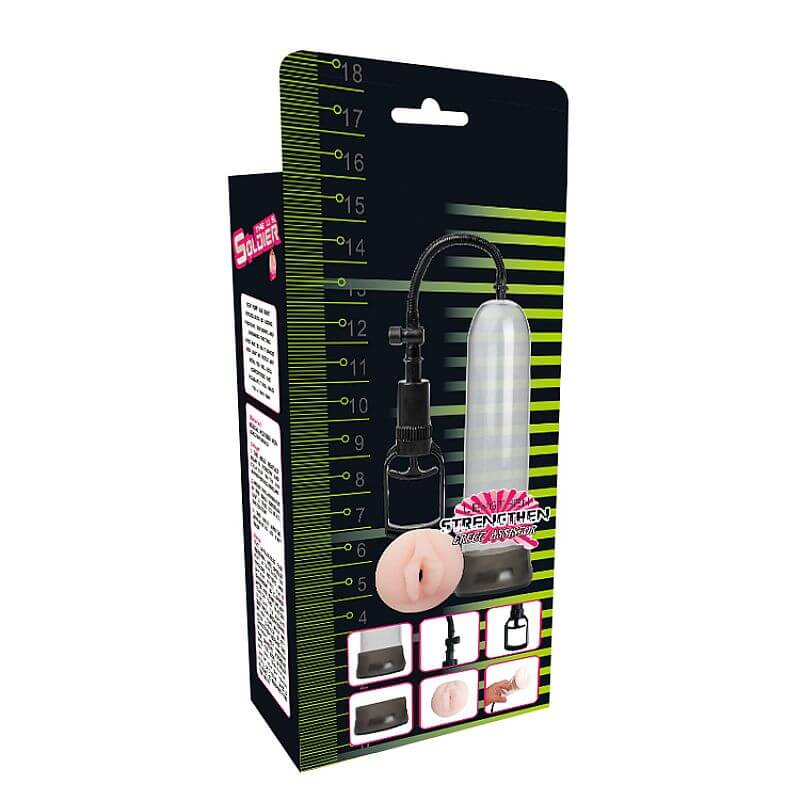 Bomba Peniana com Anel em Forma de Vagina em TPE- The U.S Soldier Penis Pump | 22 x 5,8 cm - 2