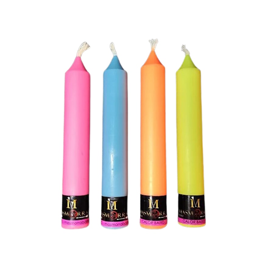 Vela de Cera Fluorescente com Calor Baixo - Masmorra Velas | 15 x 2 cm | Disponível em 4 Cores - 1