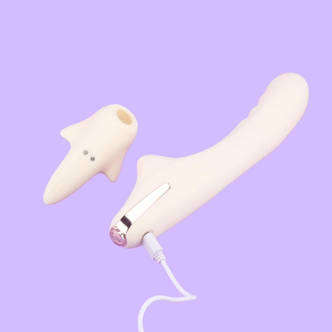 Vibrador 2 em 1 em Silicone Macio com 7 Modos de Vibração, Movimentos de Vai e Vem e Pulsação - Exclusiva Amélia | Disponível em 2 Cores - 3