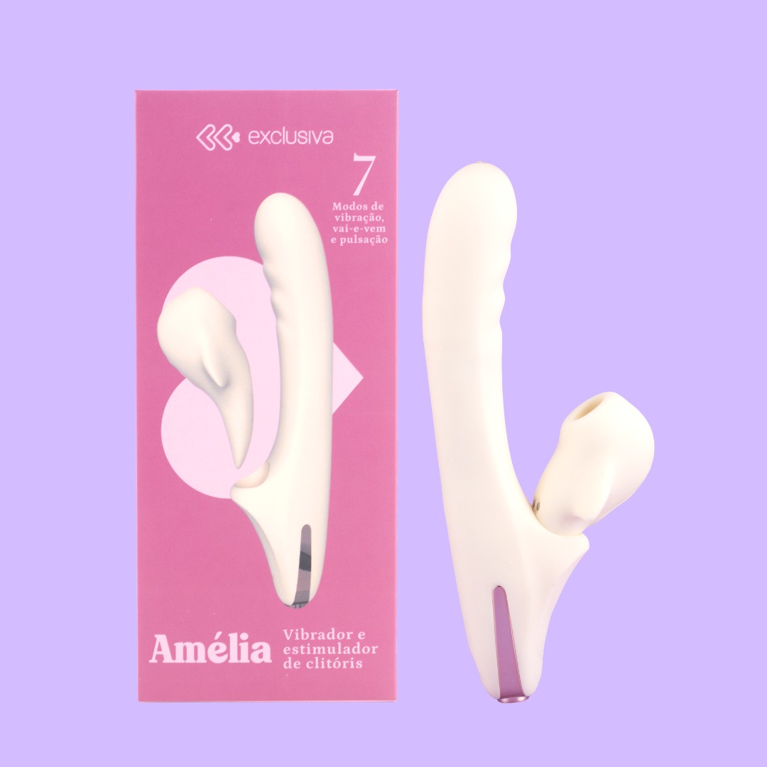 Vibrador 2 em 1 em Silicone Macio com 7 Modos de Vibração, Movimentos de Vai e Vem e Pulsação - Exclusiva Amélia | Disponível em 2 Cores - 1