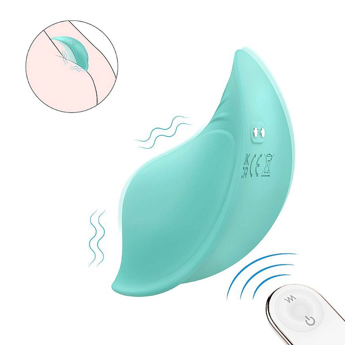 Vibrador de Calcinha em Silicone com 9 Modos de Vibrações, Controle Remoto Sem Fio e Recarregável - S-Hand Love Of Butterflies RCT | 8,4 x 4,6 cm | Disponível em 2 Cores - 8