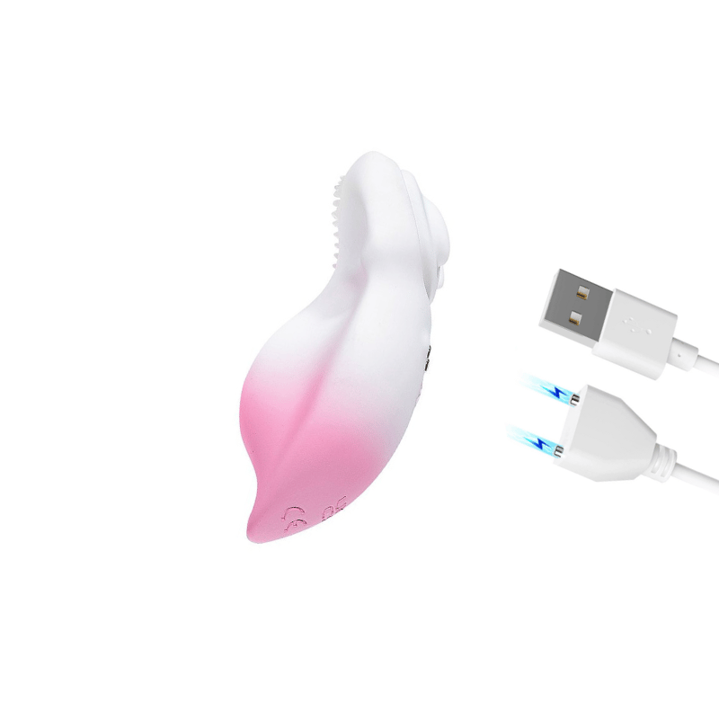 Vibrador de Calcinha em Forma de Coelho com 11 Modos de Vibração, Controle por Aplicativo, Fixador Magnético e Recarga via Cabo USB - 8,6 x 3,6 cm - 4
