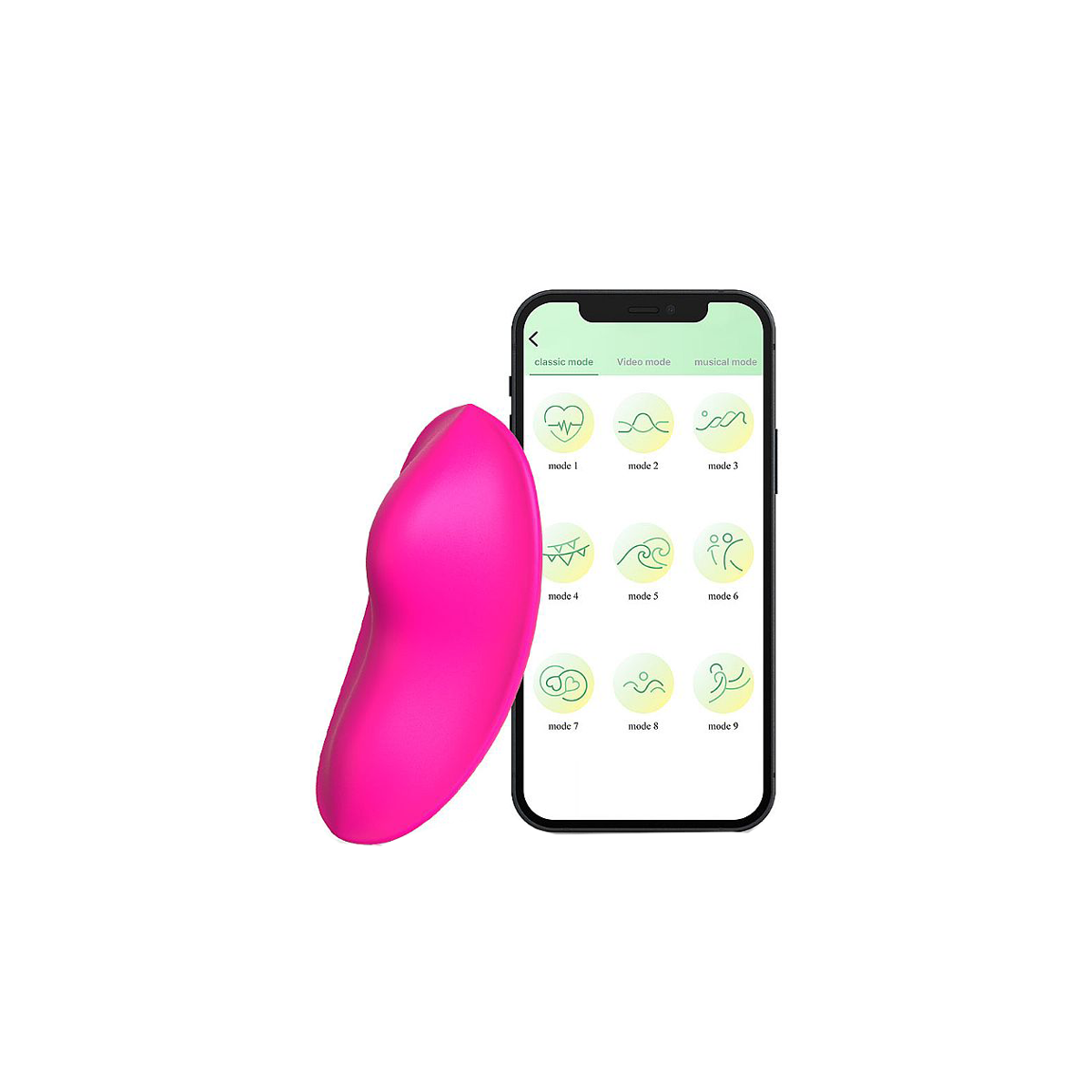 Vibrador para Calcinha em Silicone com 9 Modos de Vibração, Controle por Aplicativo e Recarregável via Cabo USB - Sexy Import Slow | 8,5 x 4,4 cm | Disponível em 2 Cores - 2