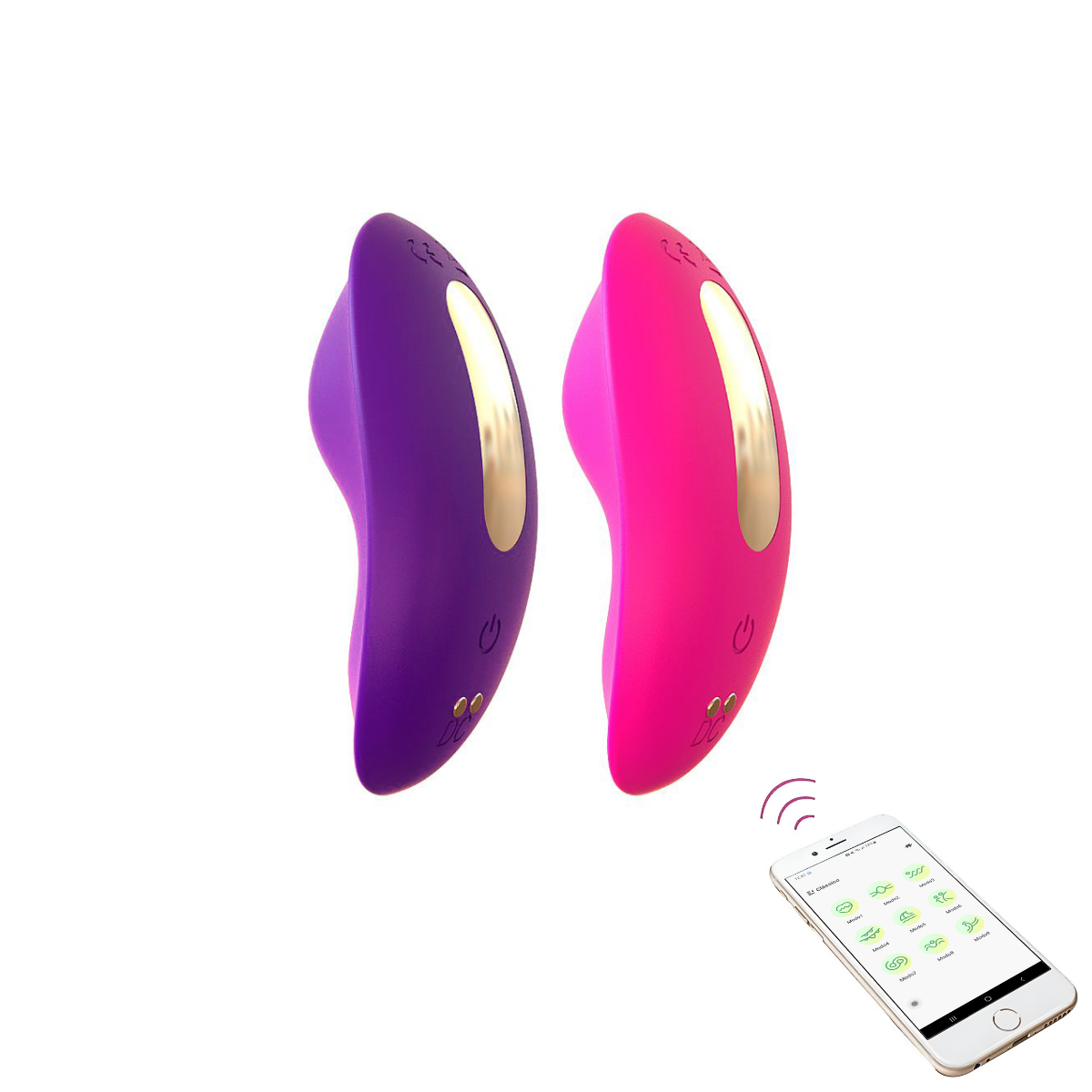 Vibrador para Calcinha em Silicone com 9 Modos de Vibração, Controle por Aplicativo e Recarregável via Cabo USB - Sexy Import Slow | 8,5 x 4,4 cm | Disponível em 2 Cores - 1