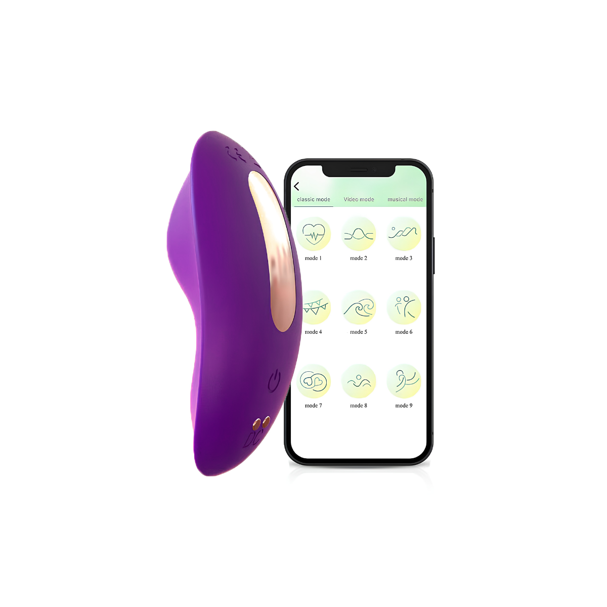Vibrador para Calcinha em Silicone com 9 Modos de Vibração, Controle por Aplicativo e Recarregável via Cabo USB - Sexy Import Slow | 8,5 x 4,4 cm | Disponível em 2 Cores - 7